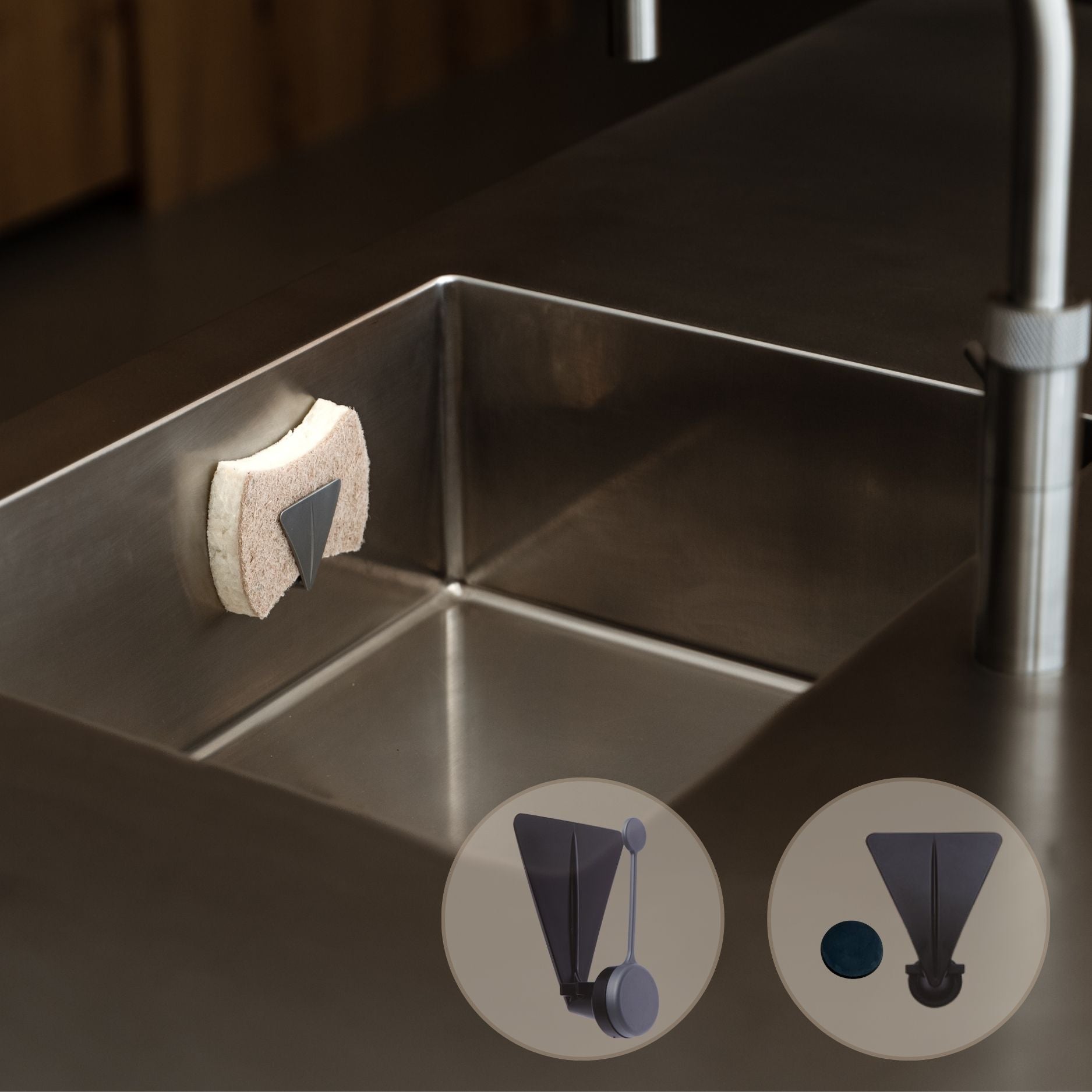 Magnetisk holder til oppvaskbørste & svamp